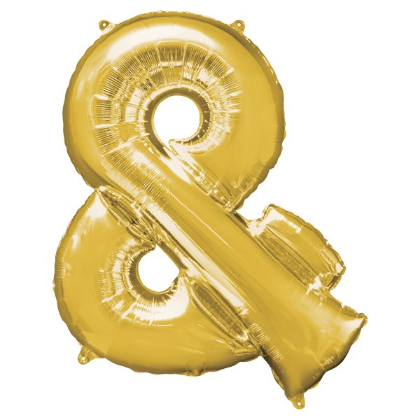 Globo INFLADO Metálico 34" Símbolo & Dorado | Globos y Regalos Teleglobos.com.mx.