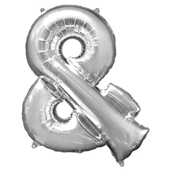 Globo INFLADO Metálico 34" Símbolo & Plata | Globos y Regalos Teleglobos.com.mx.