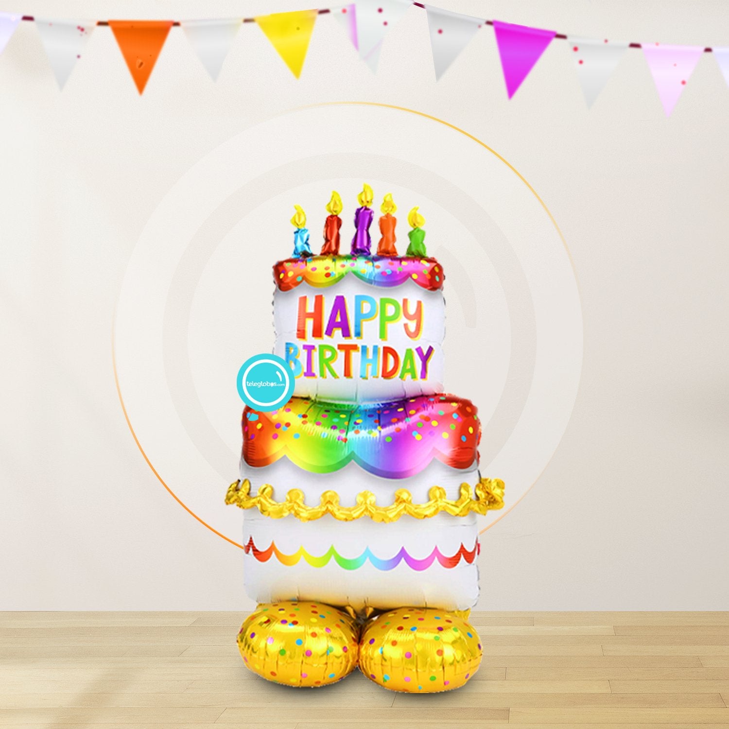 Globo INFLADO Metálico Airloonz Birthday Cake