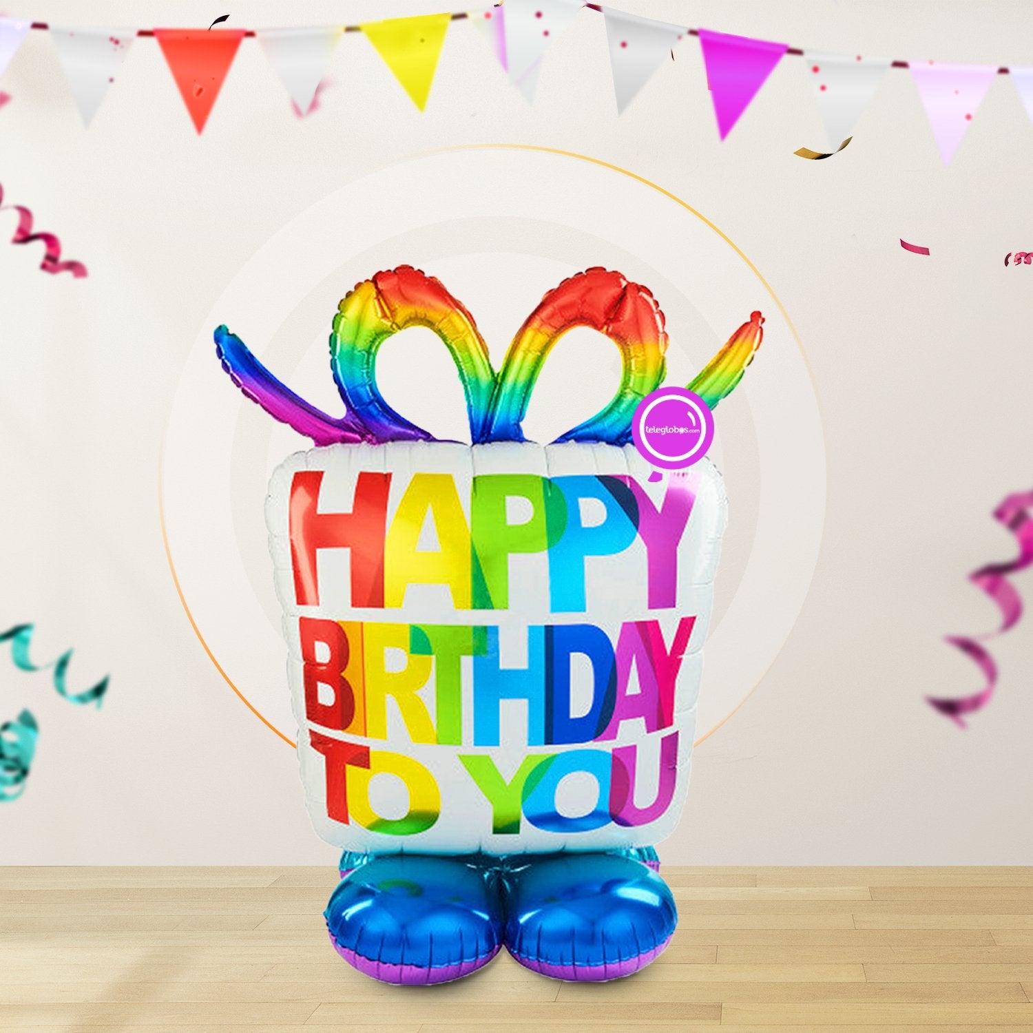 Globo INFLADO Metálico Airloonz Happy Birthday