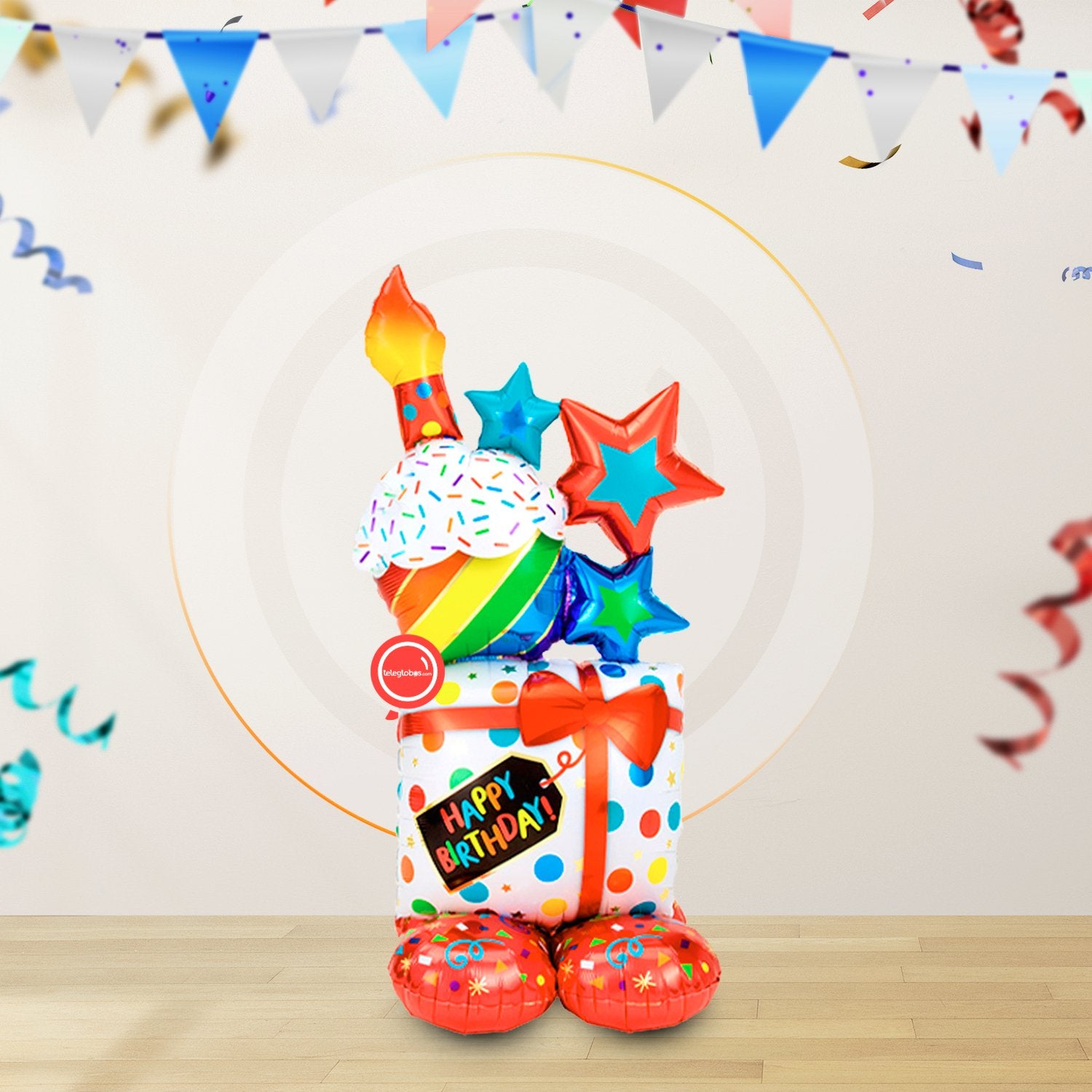 Globo INFLADO Metálico Airloonz Stacked Birthday Icons