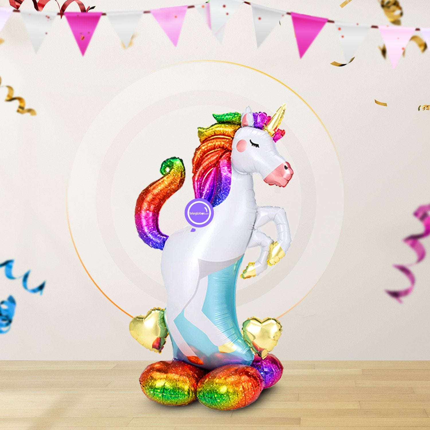 Globo INFLADO Metálico Airloonz Unicorn
