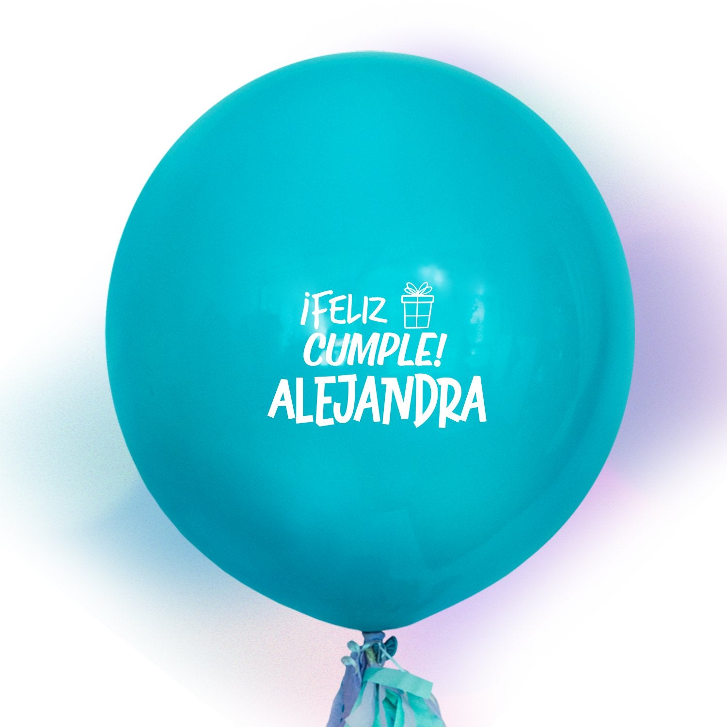 Globo Personalizado de 24" Azul Caribe Inflado con Helio
