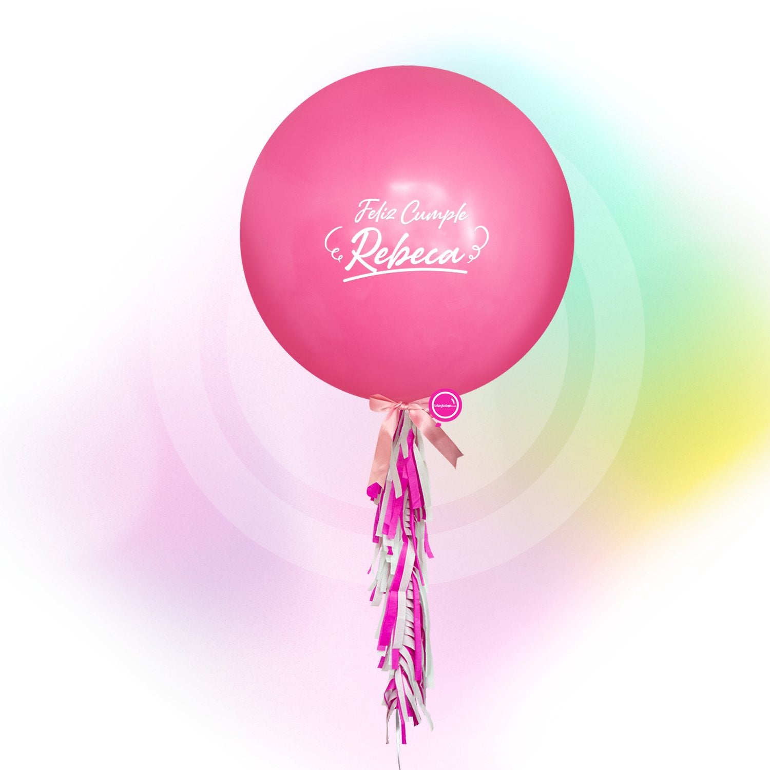 Globo Personalizado de 24" Fashion Fucsia Inflado con Helio