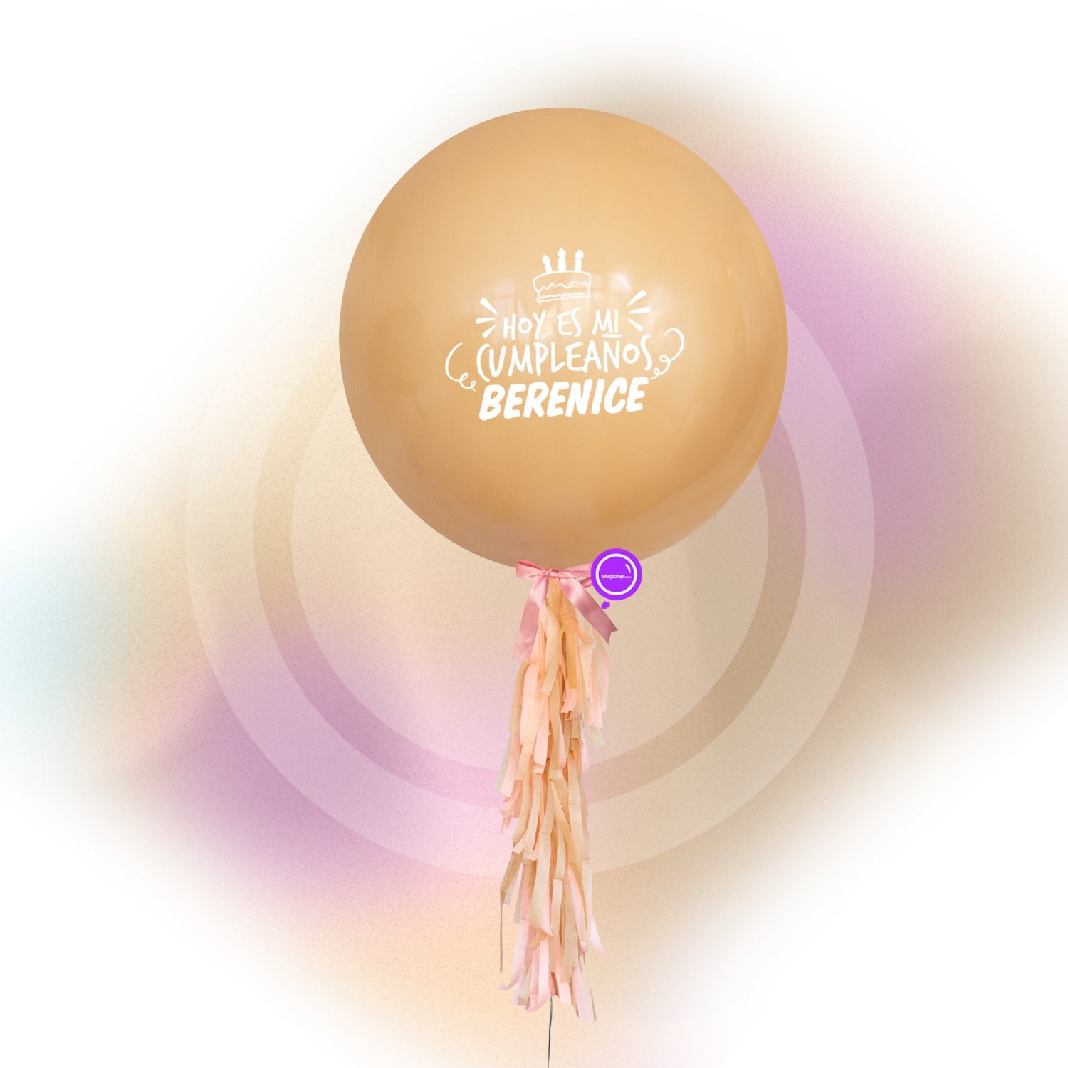Globo Personalizado de 24" Fashion Latte Inflado con Helio