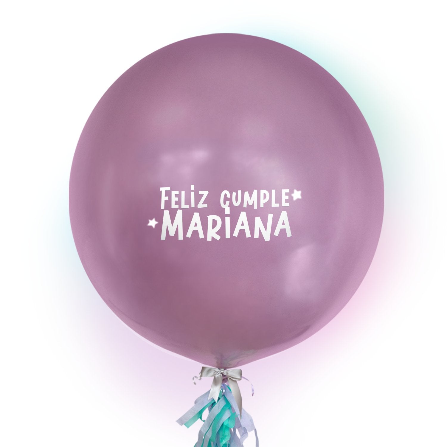 Globo Personalizado de 24 Pastel Lavanda Inflado con Helio