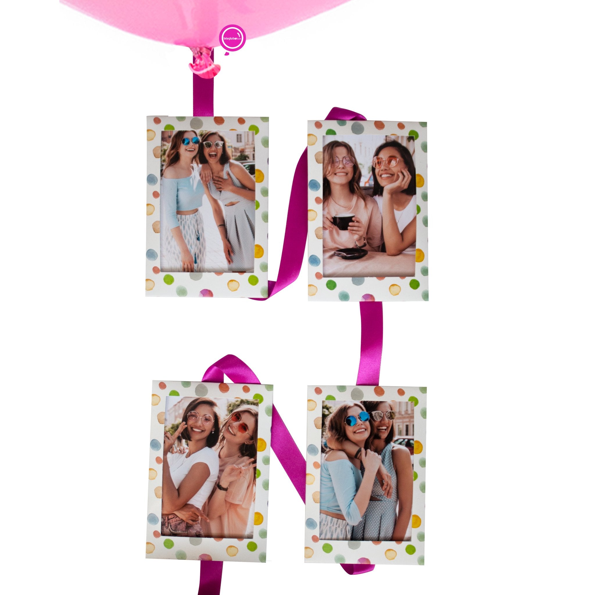 Globo Rosa 24" personalizado + 4 Fotos | Globos y Regalos Teleglobos.com.mx.
