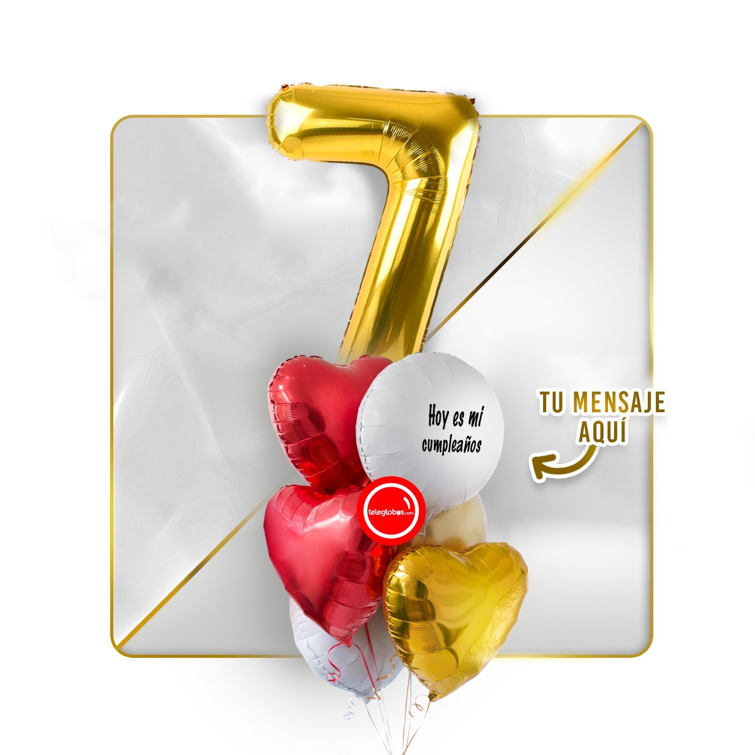 Kit Celebra -Love and Gold- Globos de Helio (Una Torre)