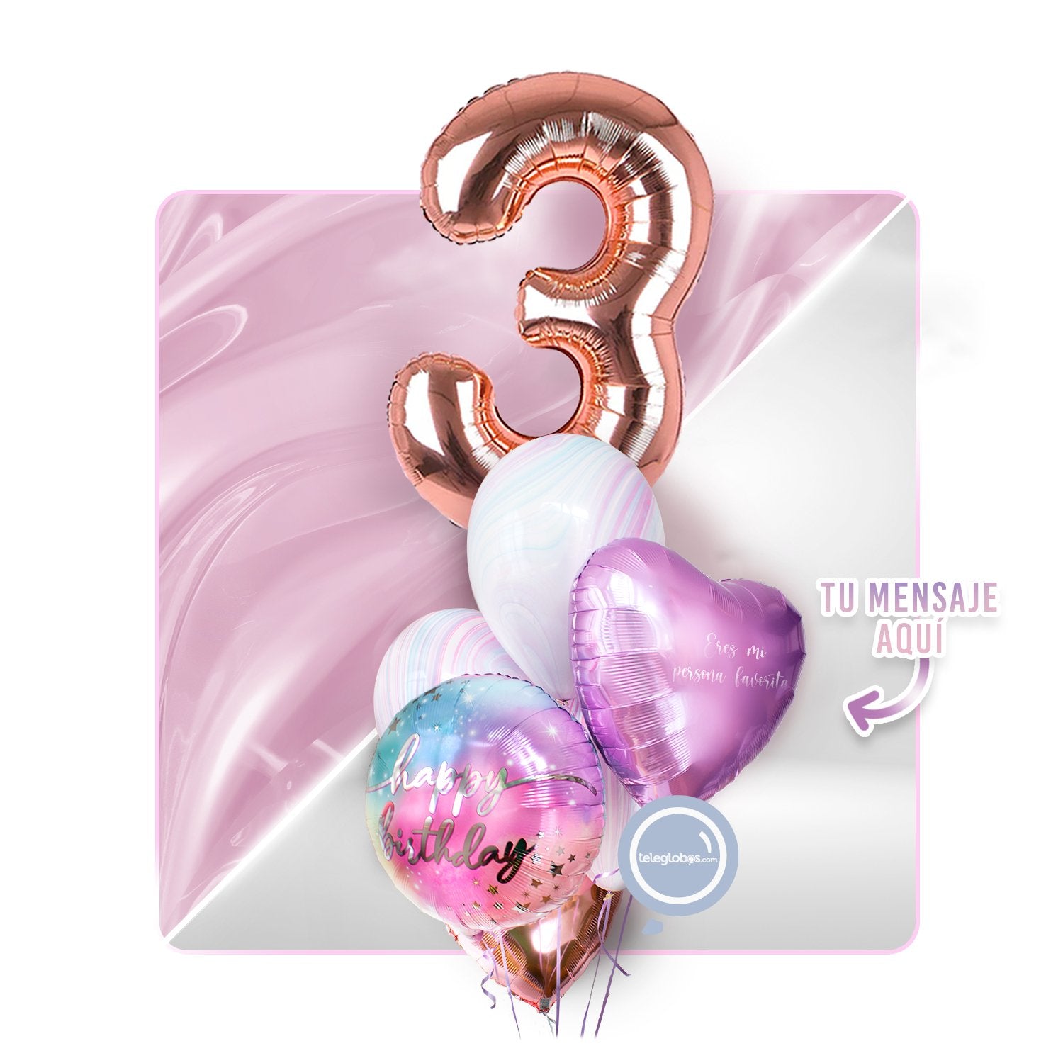 Kit Celebra -Rainbow Day- con Globos de Helio (Una Torre)