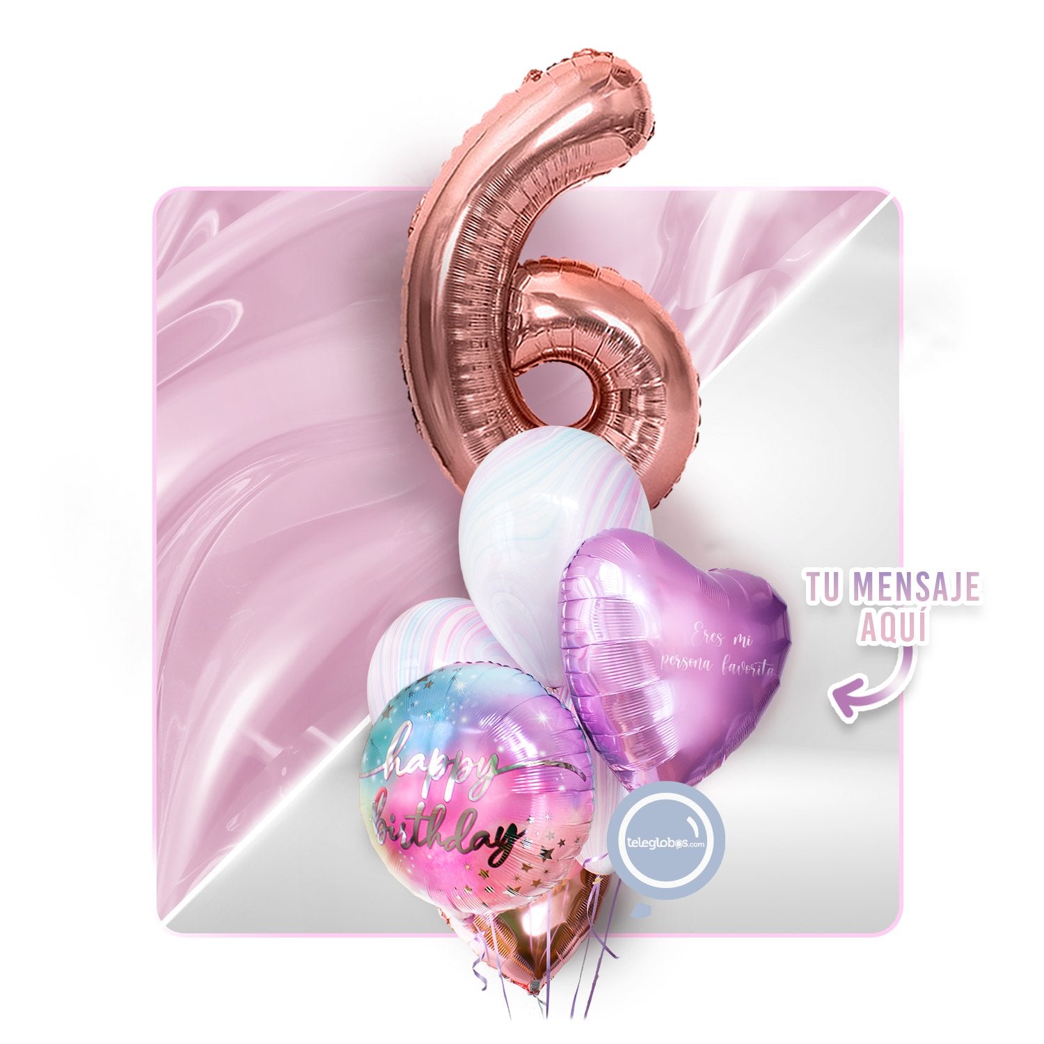 Kit Celebra -Rainbow Day- con Globos de Helio (Una Torre)