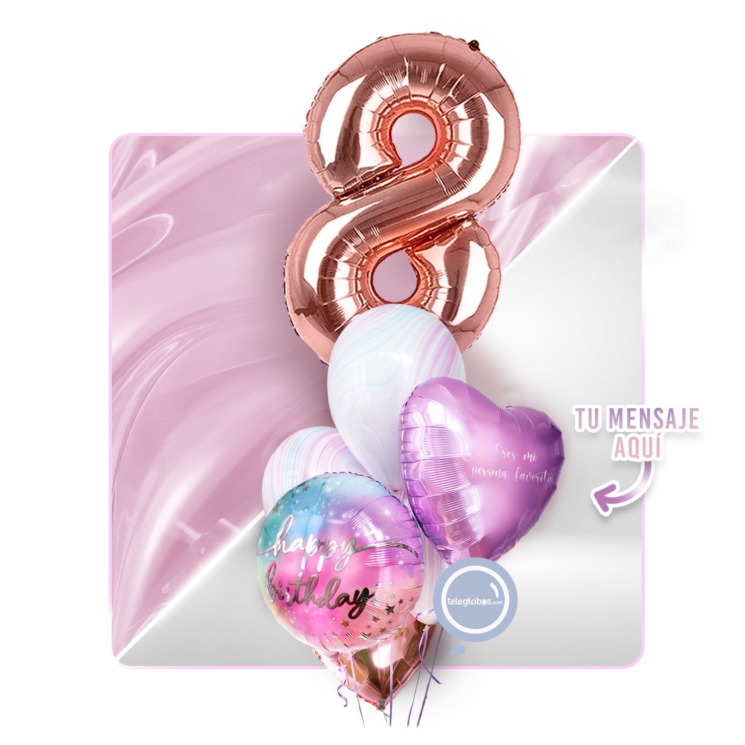 Kit Celebra -Rainbow Day- con Globos de Helio (Una Torre)