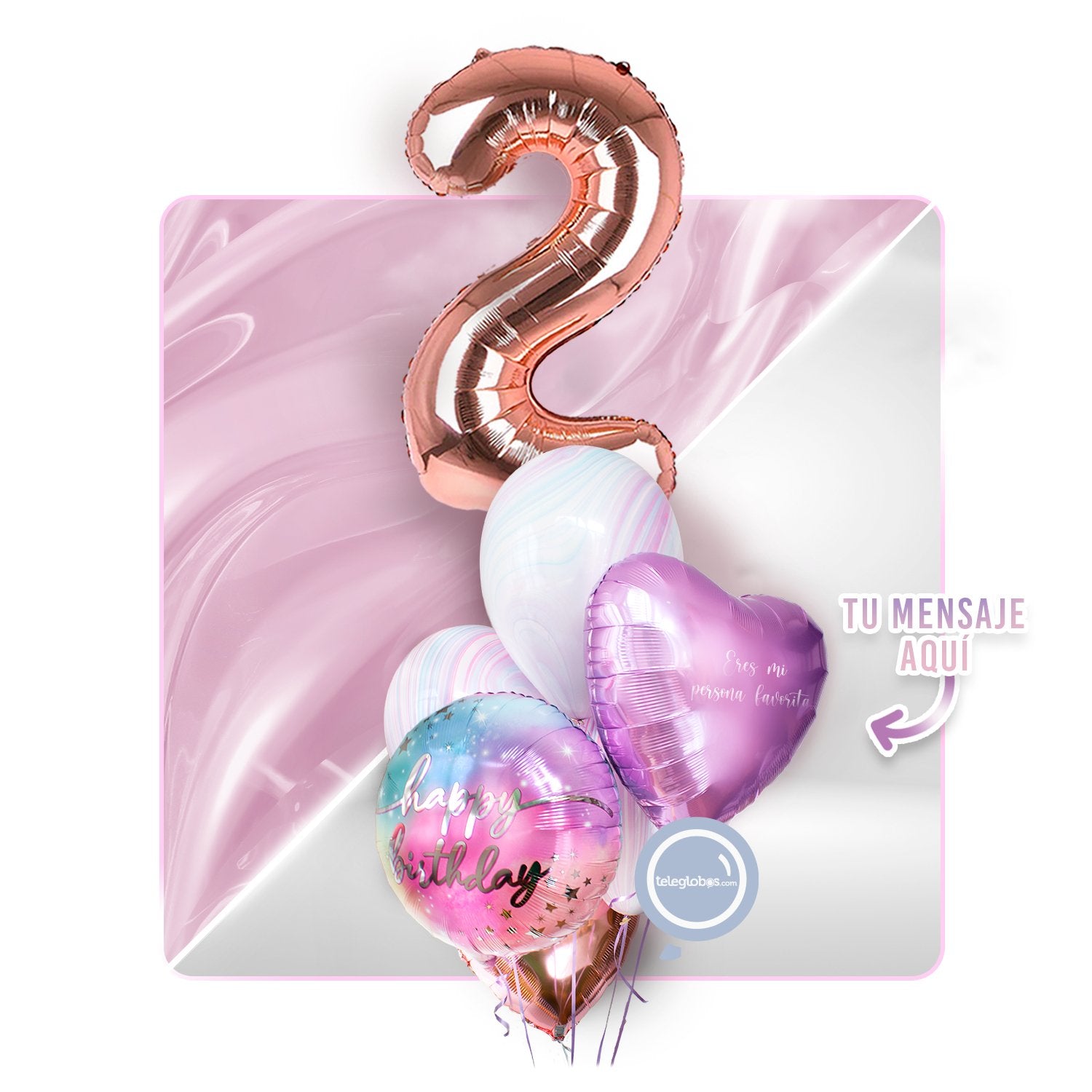 Kit Celebra -Rainbow Day- con Globos de Helio (Una Torre)