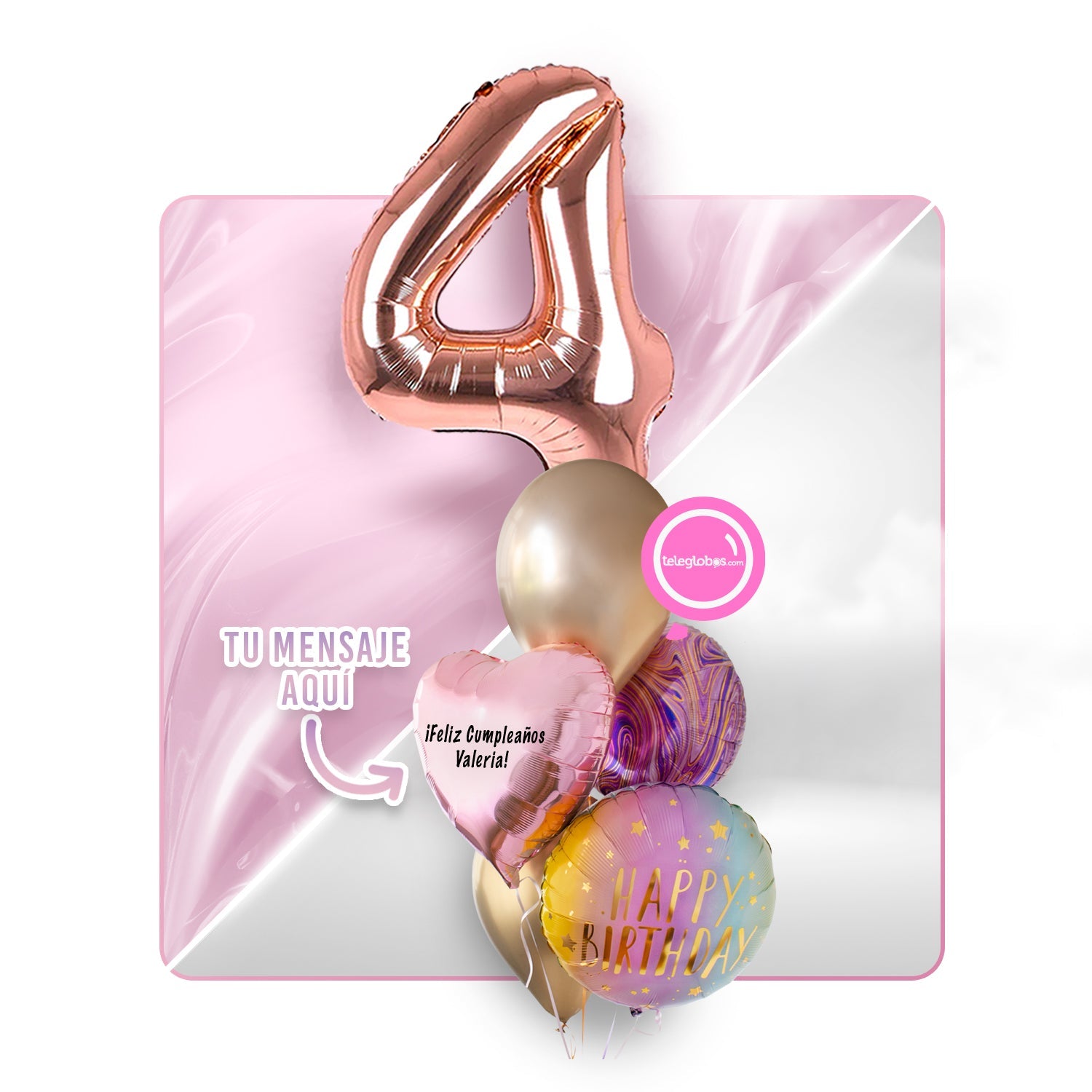 Kit celebrates -rainbow marbez - with balloons of Helio (a tower)