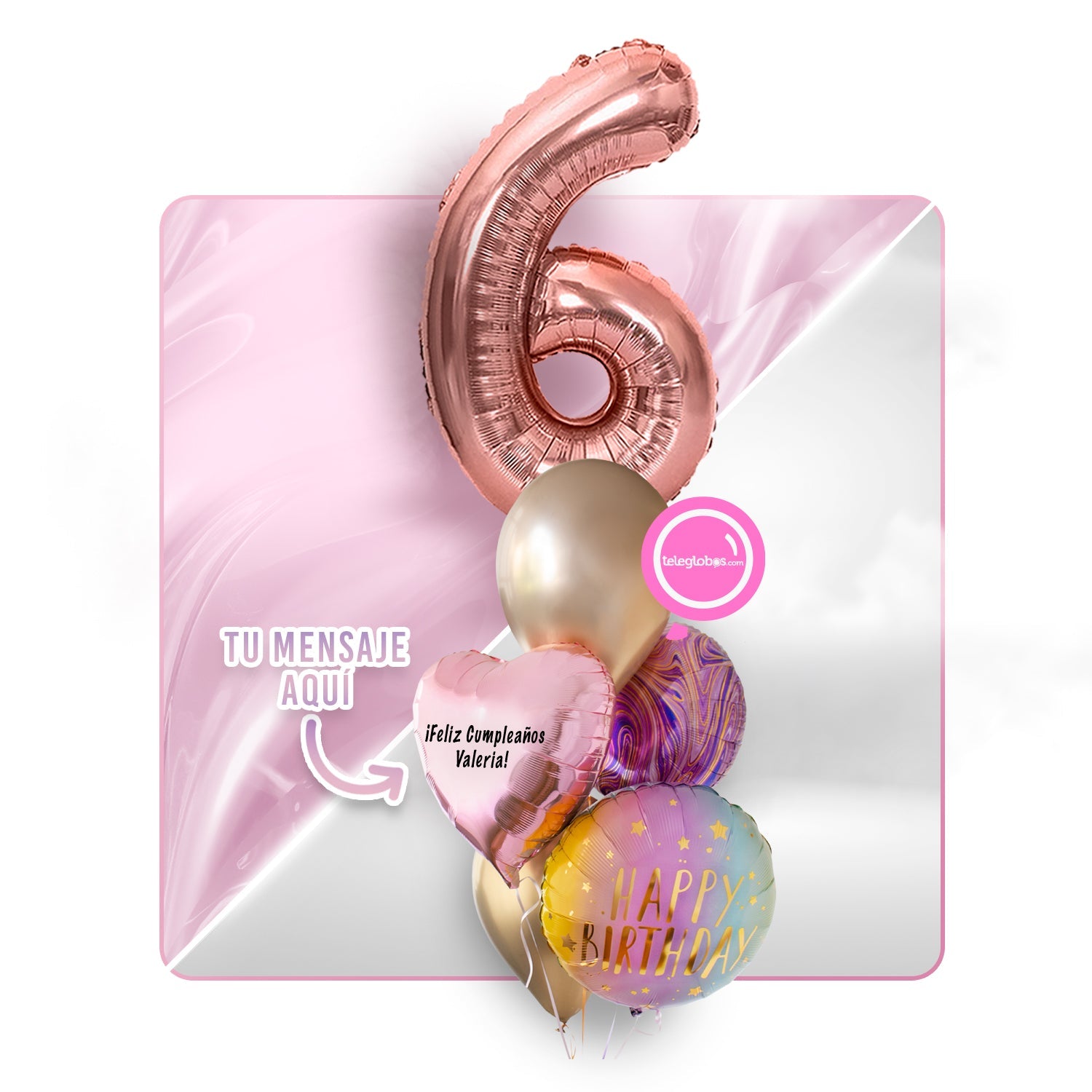 Kit celebrates -rainbow marbez - with balloons of Helio (a tower)