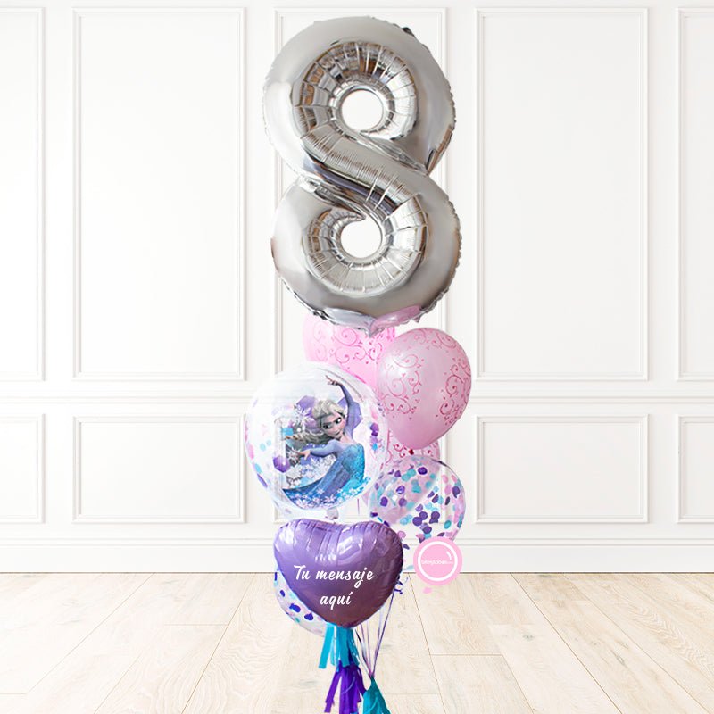 Kit de Globos con Número - Frozen - Personalizado con helio. | Globos y Regalos Teleglobos.com.mx.