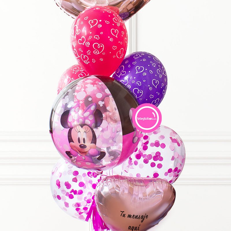 Kit de Globos con Número - Minnie/Mimí - Personalizado con helio. | Globos y Regalos Teleglobos.com.mx.