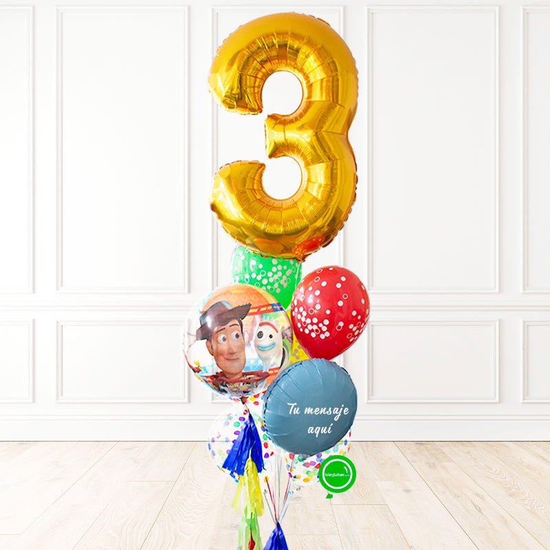 Kit de Globos con Número - Toy Story - Personalizado con helio. | Globos y Regalos Teleglobos.com.mx.