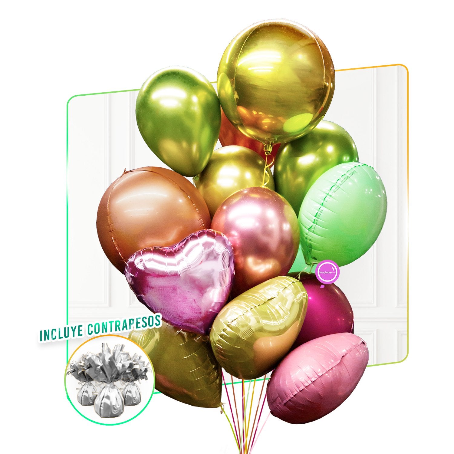 Mega Bunch de Esferas, Corazones y Globos Látex - MB001