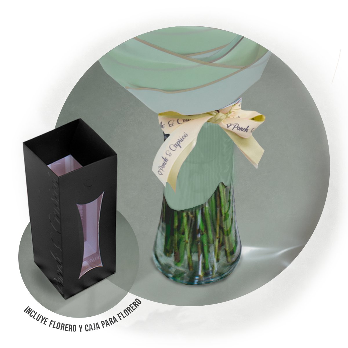 Ramillete de Rosa Lila, Lisianthus Limón y Verónica - PRAM036 | Globos y Regalos Teleglobos.com.mx.