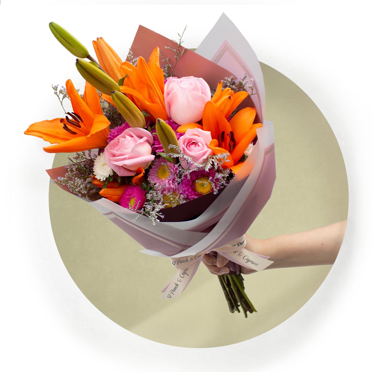 Ramillete de Rosas, Lillies y Matsumoto + Bunch de Globos Personalizado -SET052-