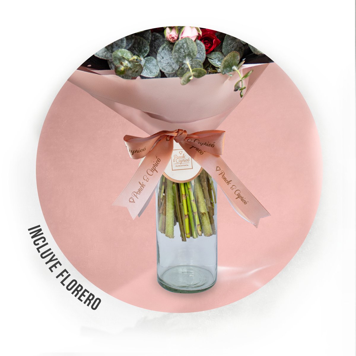 Rosas Rojas, Mini Señorita, Mini Rosas y Anturio Rojo -ALA018-