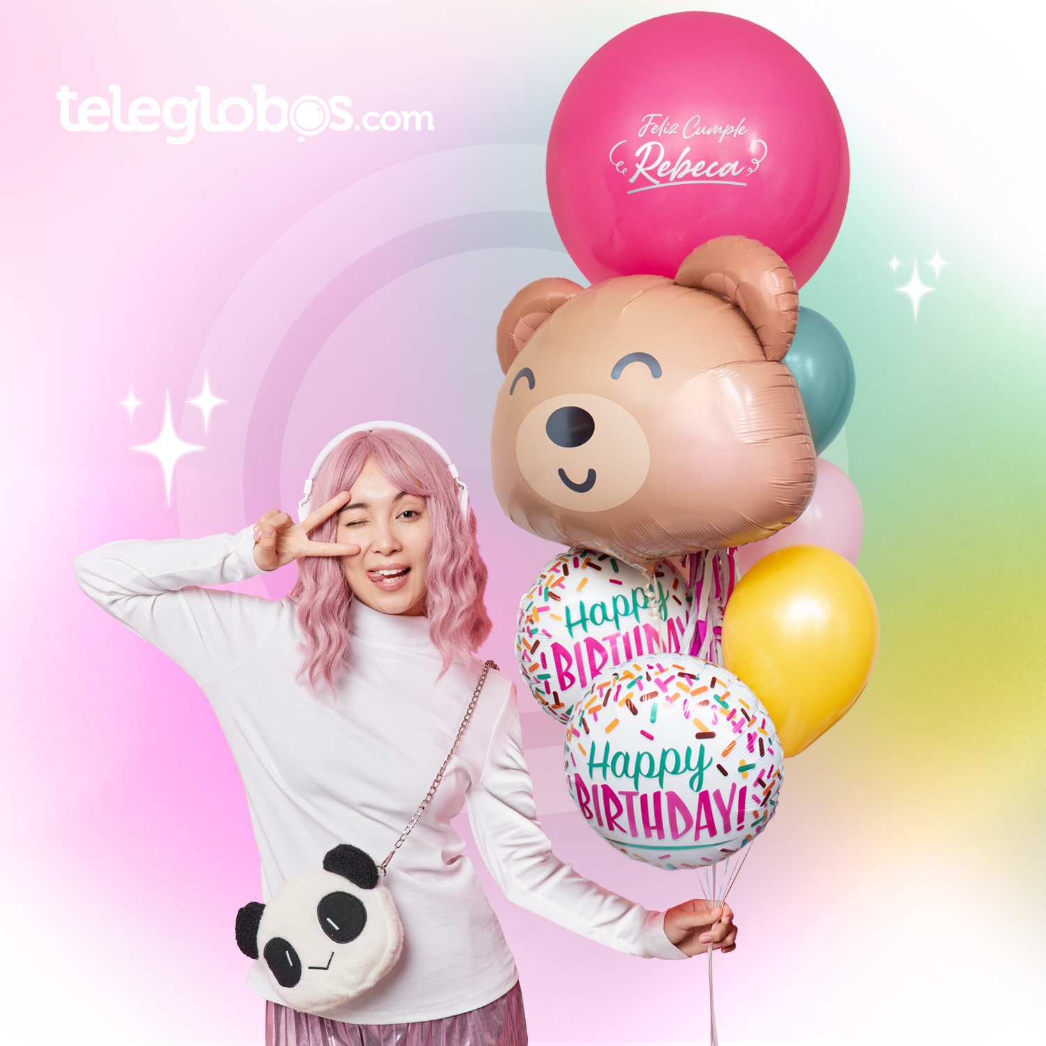globos de cumpleaños para niñas tienda de globos a domicilio cdmx Teleglobos