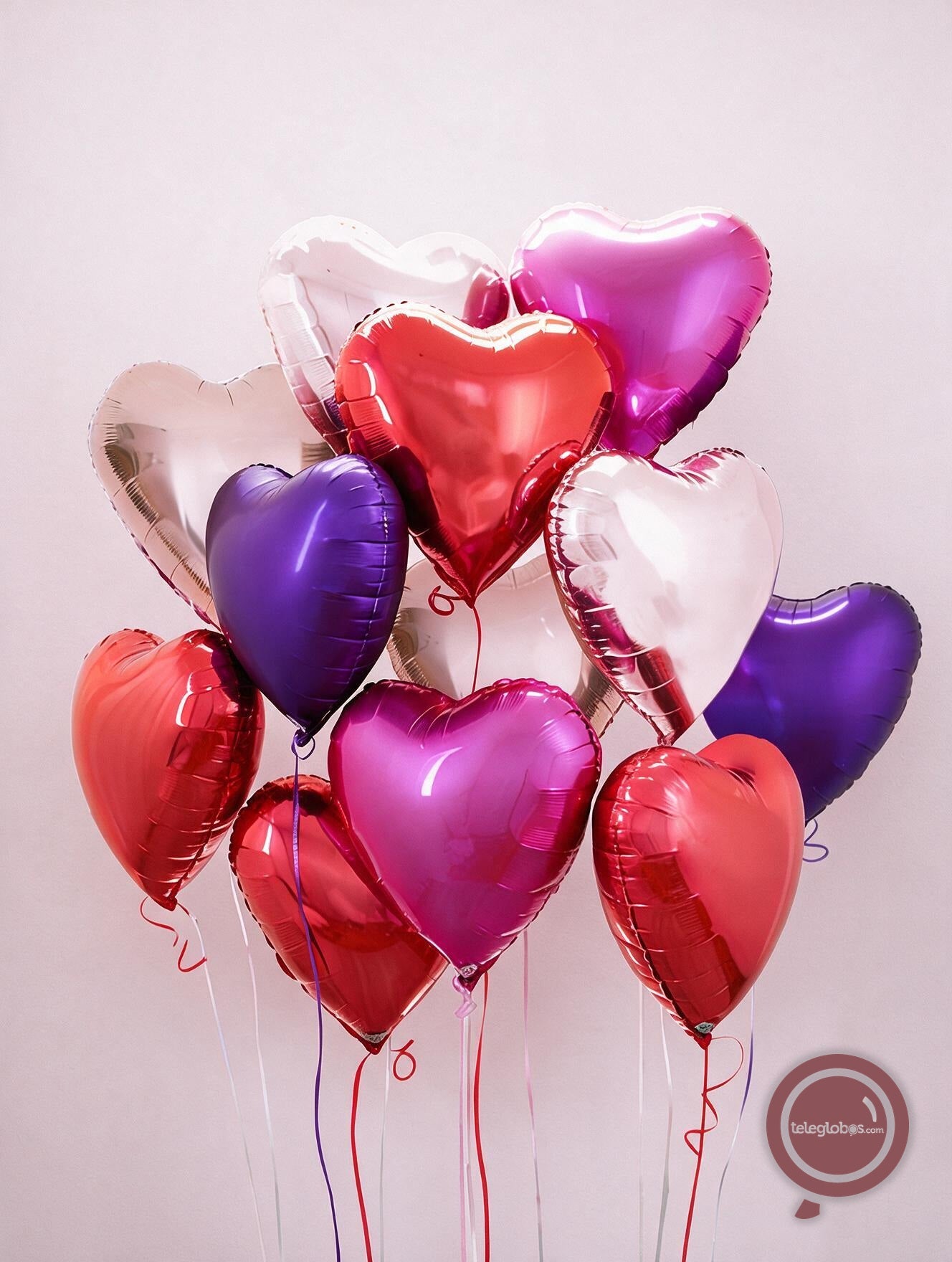12 corazones mix con helio