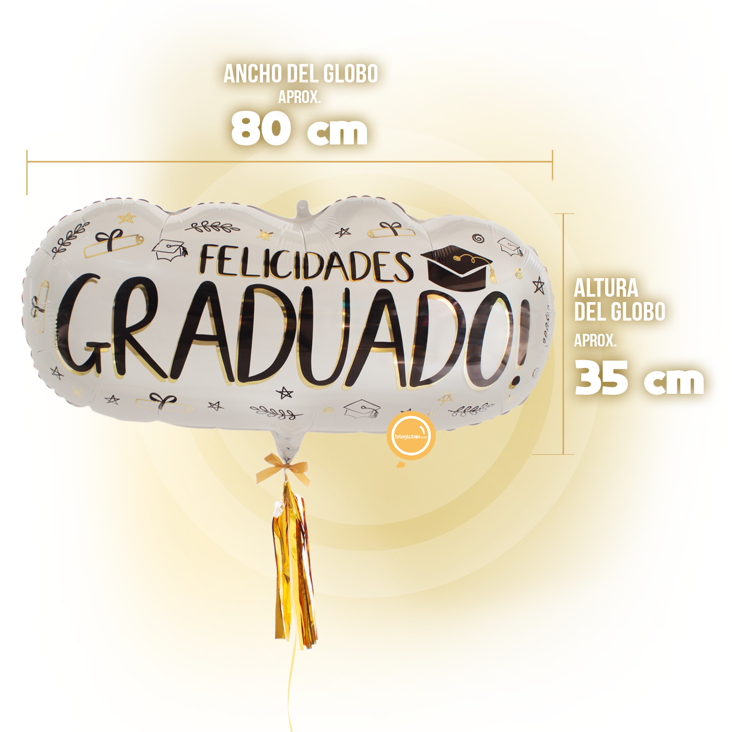 Globo Metálico Super Shape de 28" - Felicidades Graduado