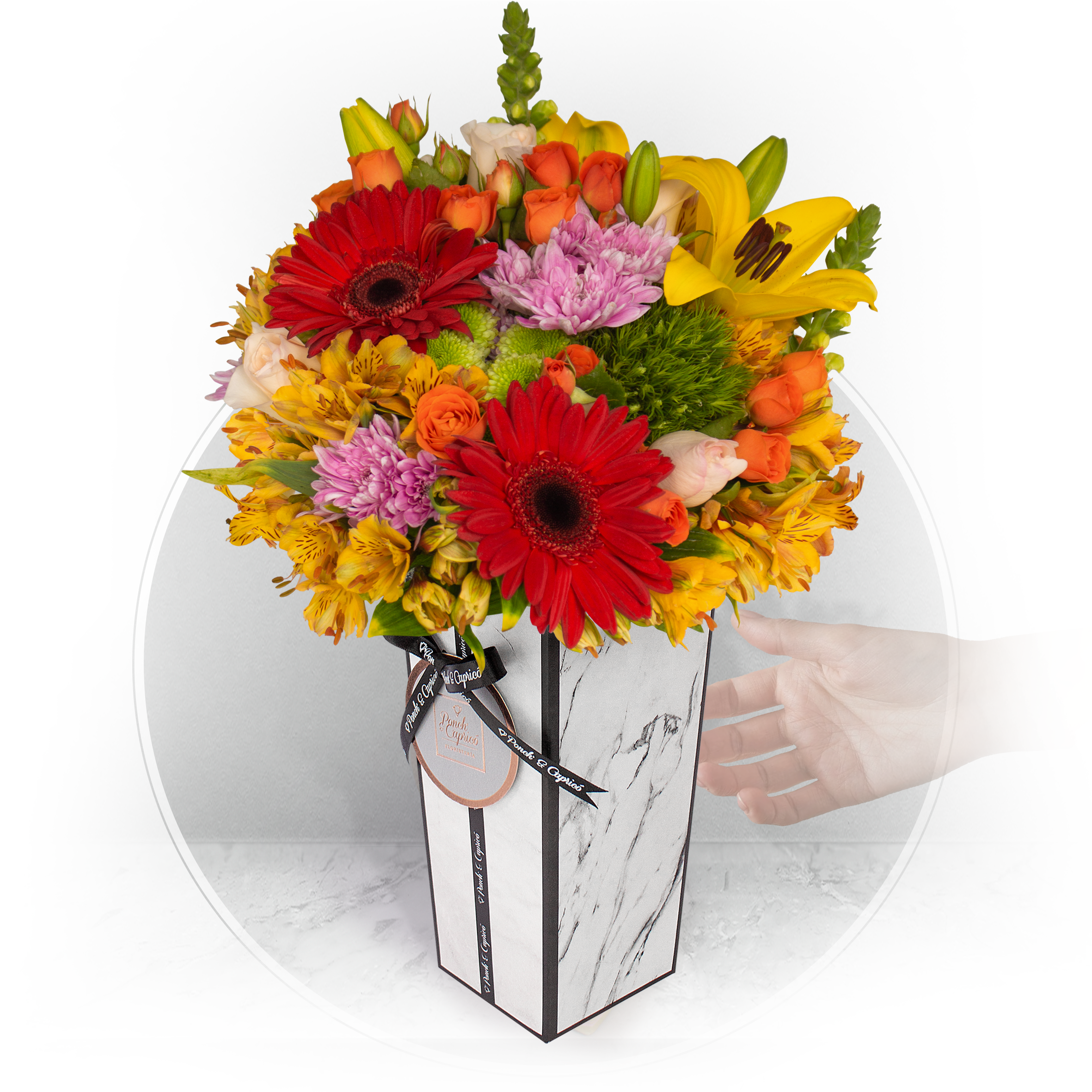 Arreglo de Gerberas, Lillies y Rosas - MIL006