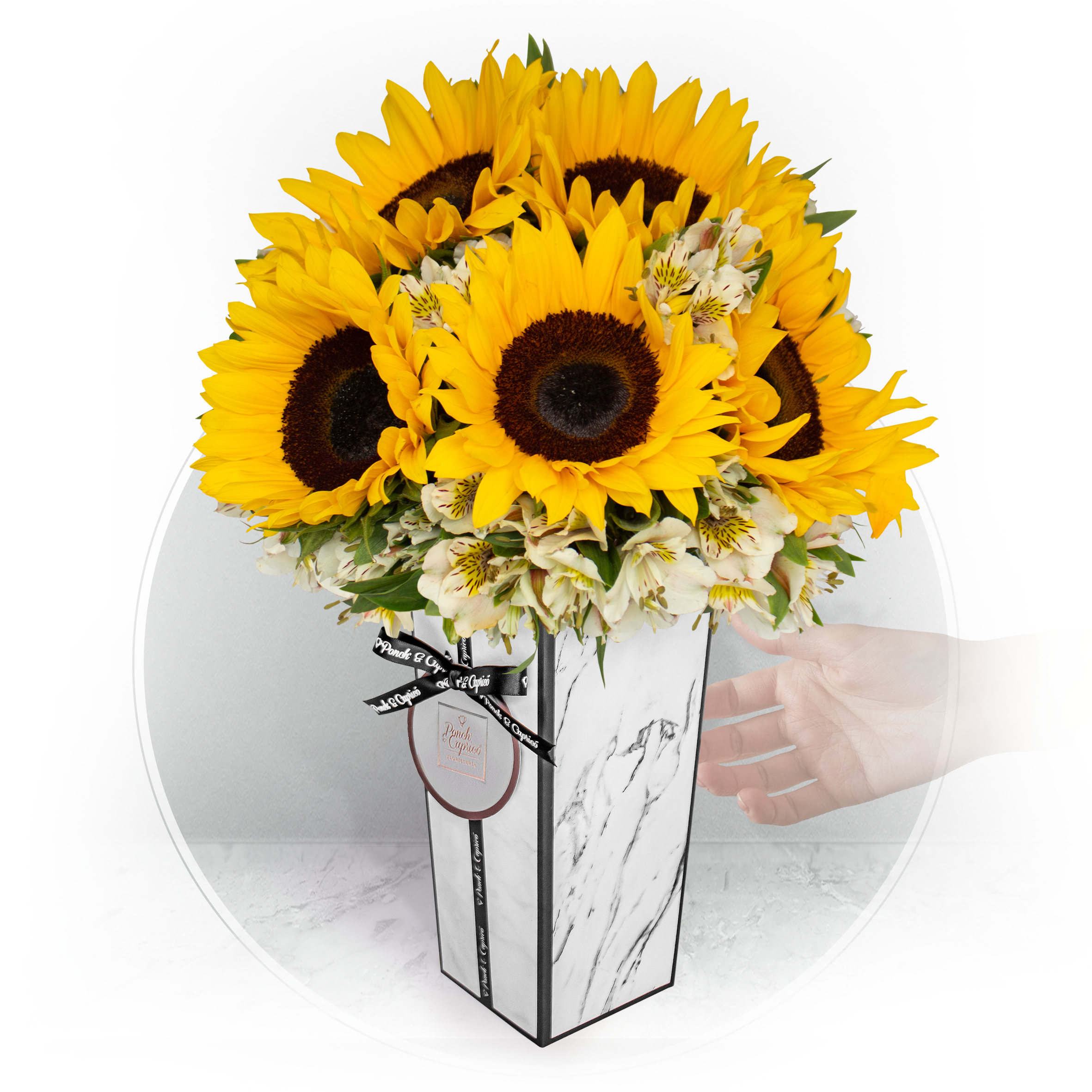 Arreglo de Girasoles y Alstromelia Blanca - MIL005