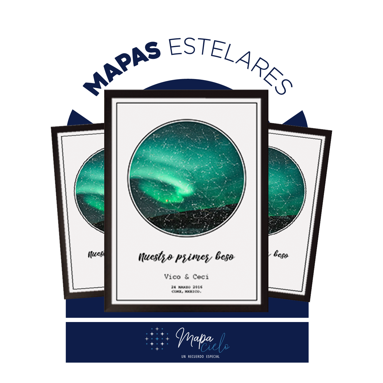 Mapas estelares de regalo con envio en todo Mexico, Star Maps delivery in Mexico