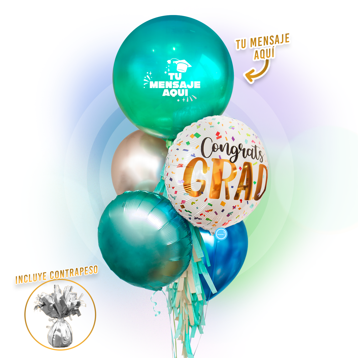 Bunch de Globos para Graduación - Congrats Grad