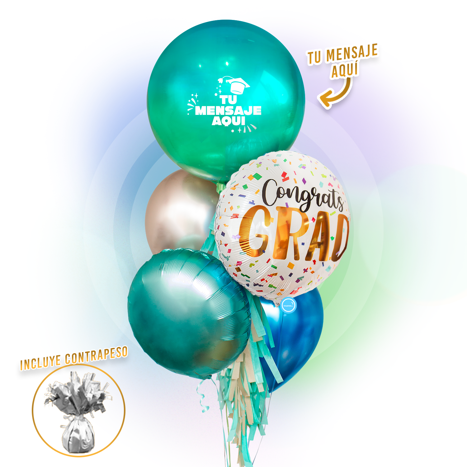 Bunch de Globos para Graduación - Congrats Grad -