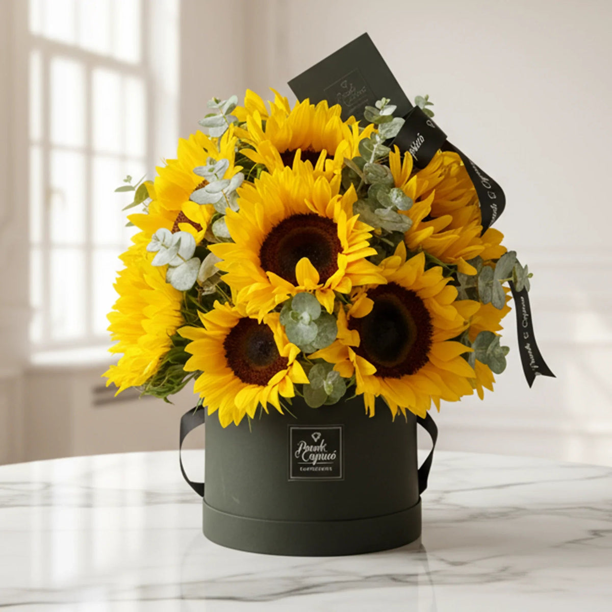 Arreglo floral de Girasoles -Domo-