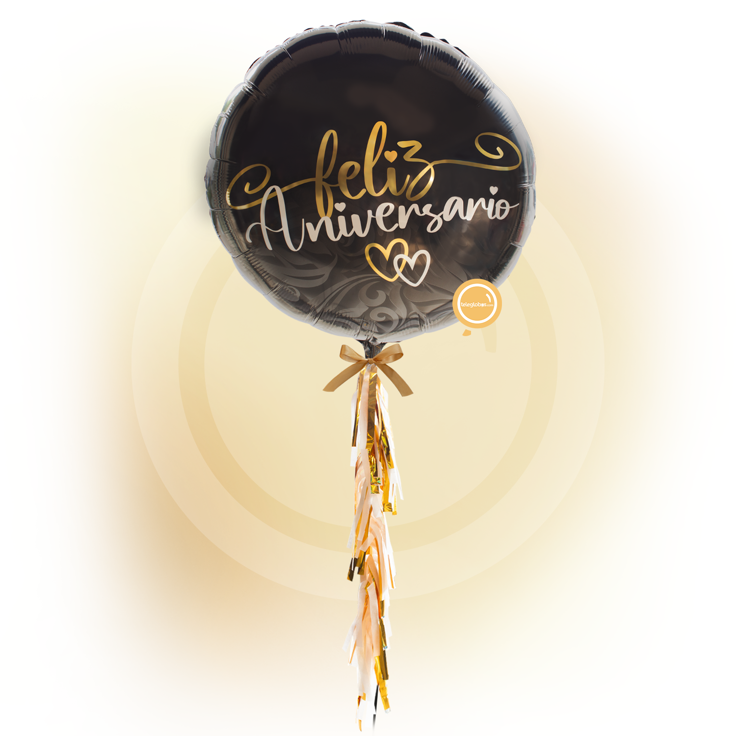Globo Metálico Super Shape de 30" - Feliz Aniversario Corazones