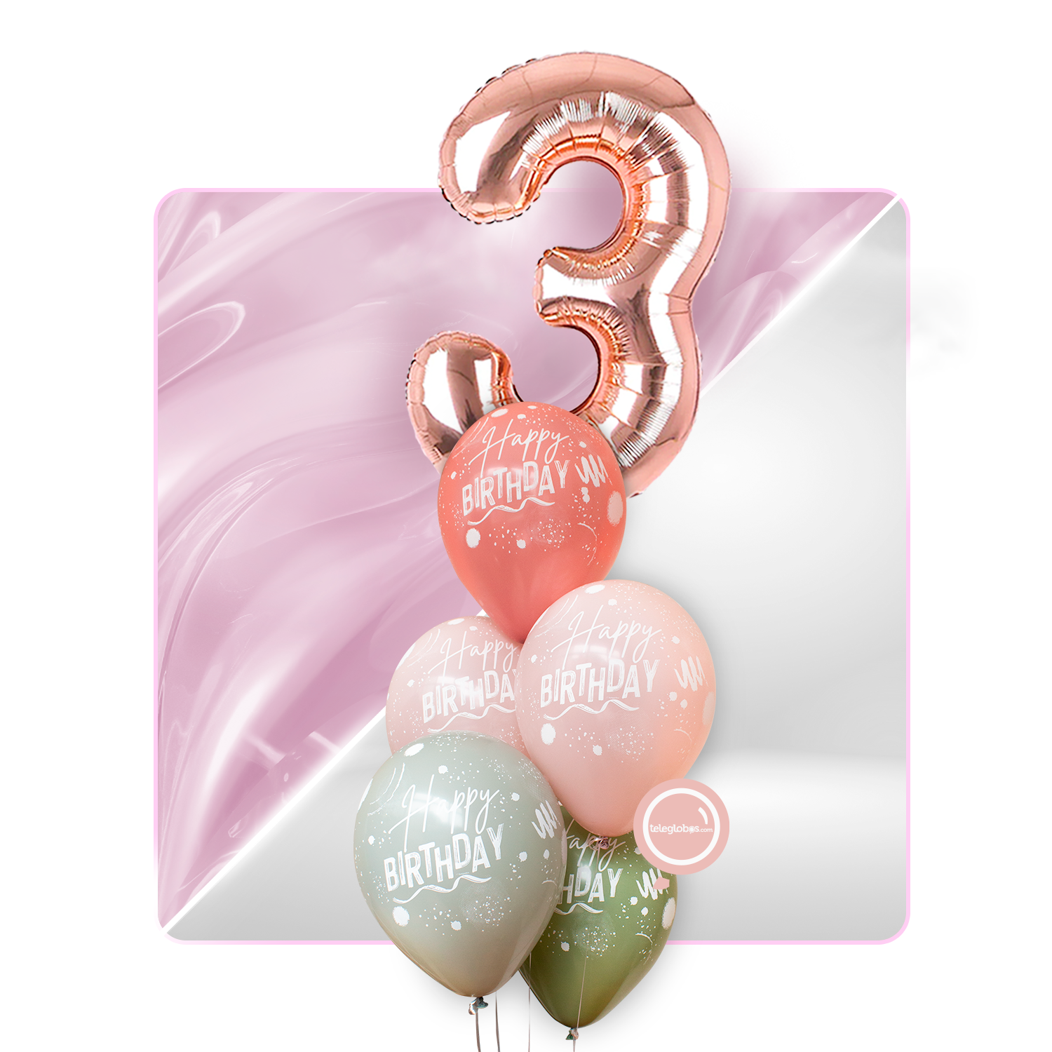 Kit Celebra -Happy Birthday Pastel Dusk- con Globos de Helio