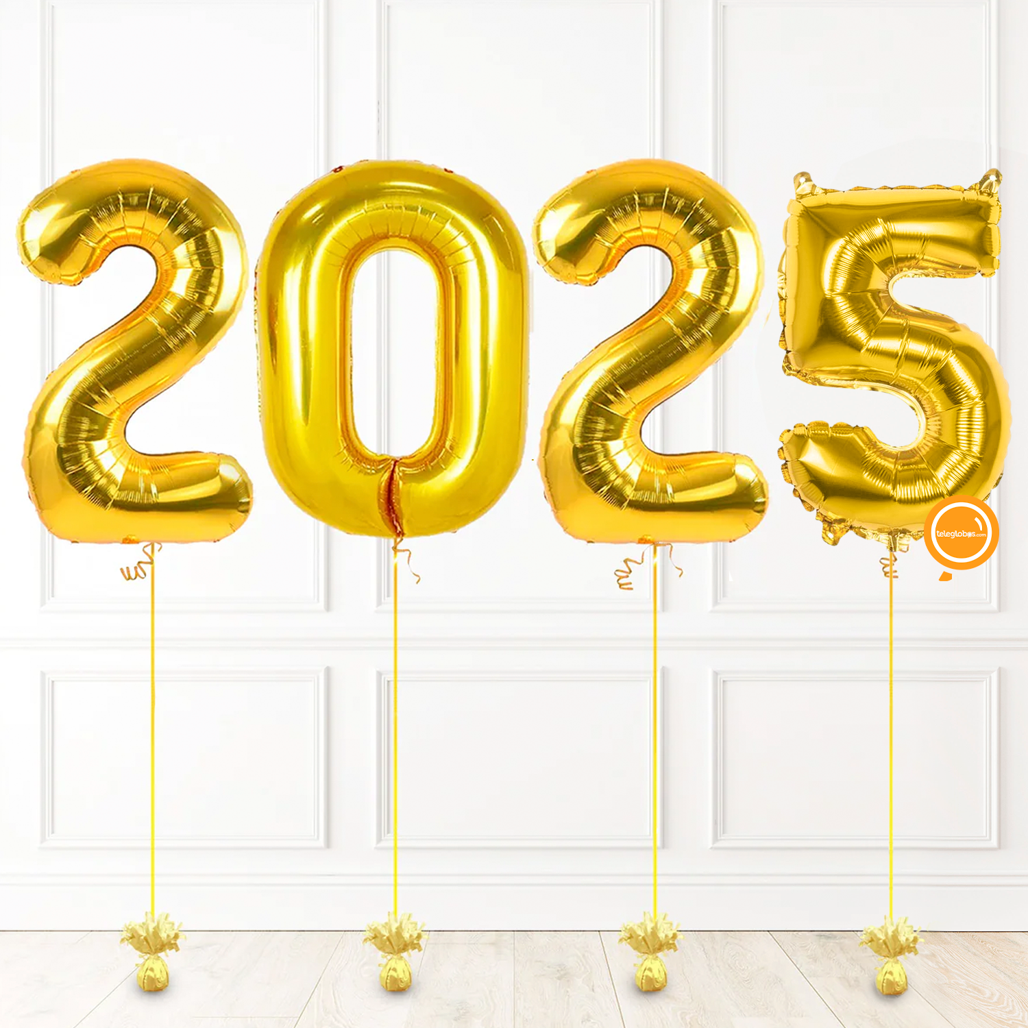 Set de números gigantes 2025 dorados | Envío a Domicilio CDMX