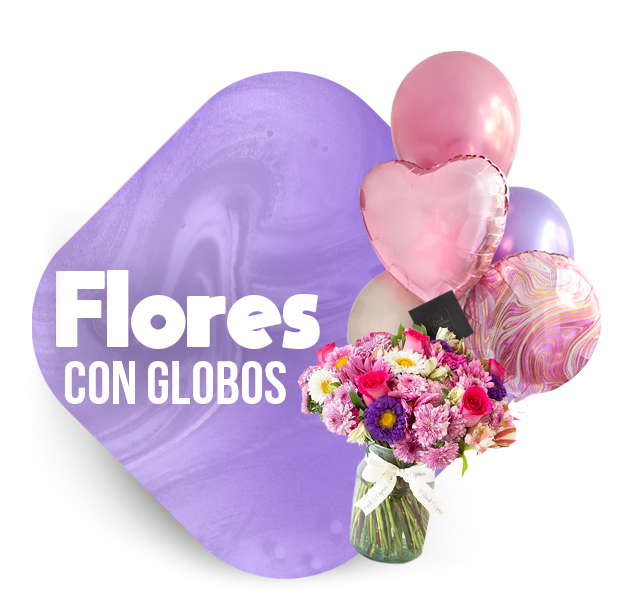 Flores con globos a domicilio CDMX entrega el mismo día economico arreglos florales Teleglobos Mexico