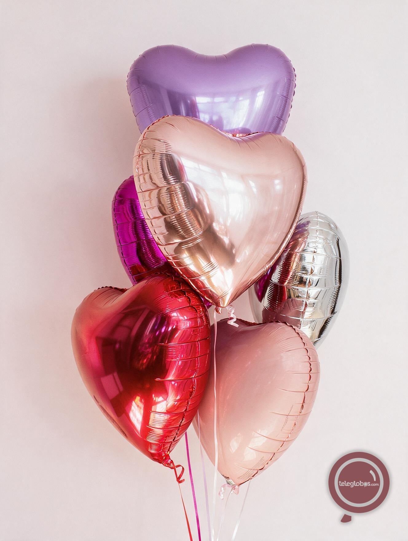Bouquet de Globos de Amor - Media Docena de Corazones Mix