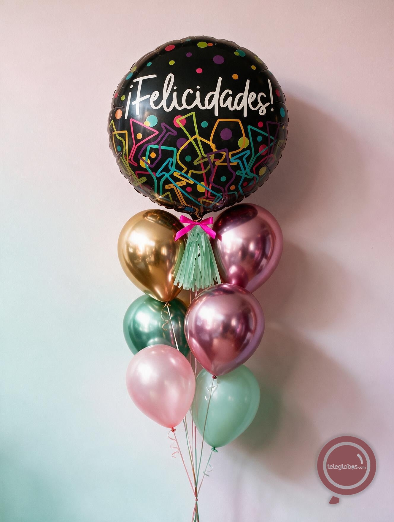 Bouquet de Globos con Helio -¡Felicidades!-