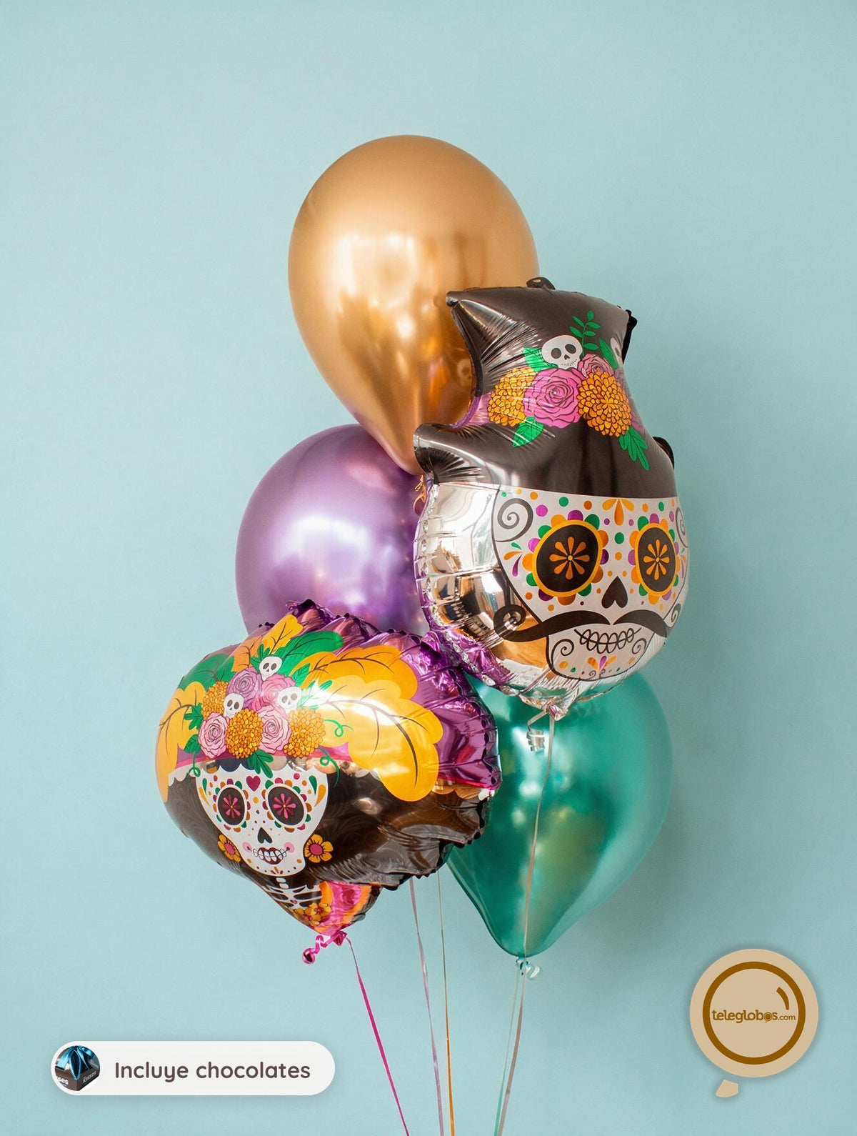 Bouquet de Globos para Día de Muertos - Catrinas -