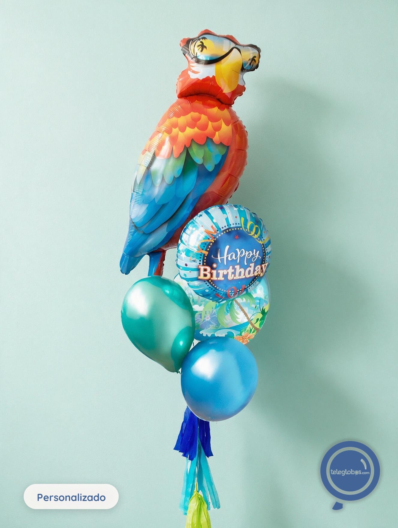 Bunch de globos con helio - Guacamaya - Burbuja Playa-