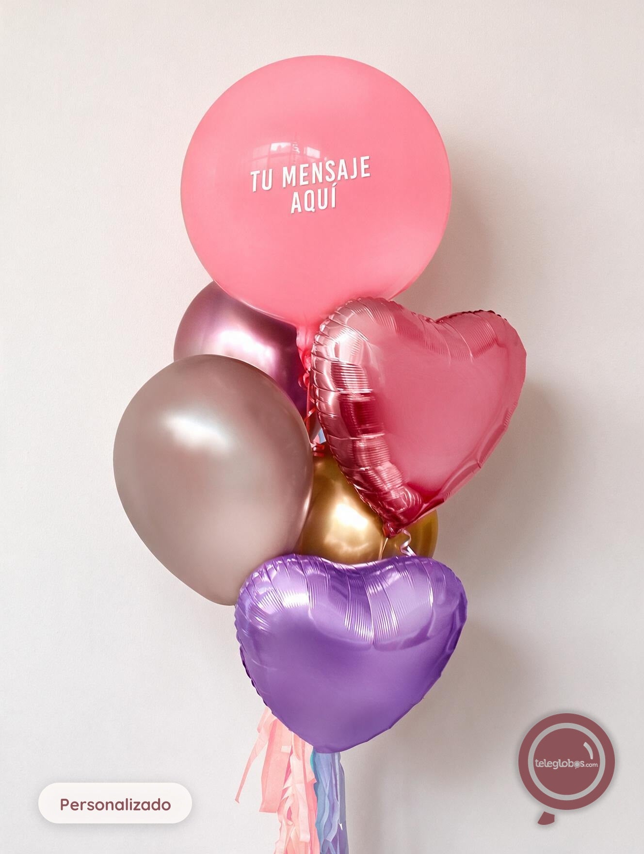 Bunch de Globos con Helio personalizado - Happy Birthday -