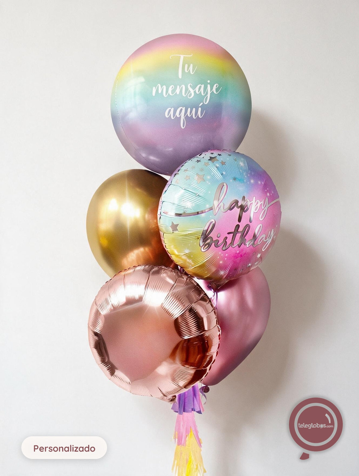 Bunch de Globos con Helio - Rainbow Mix -
