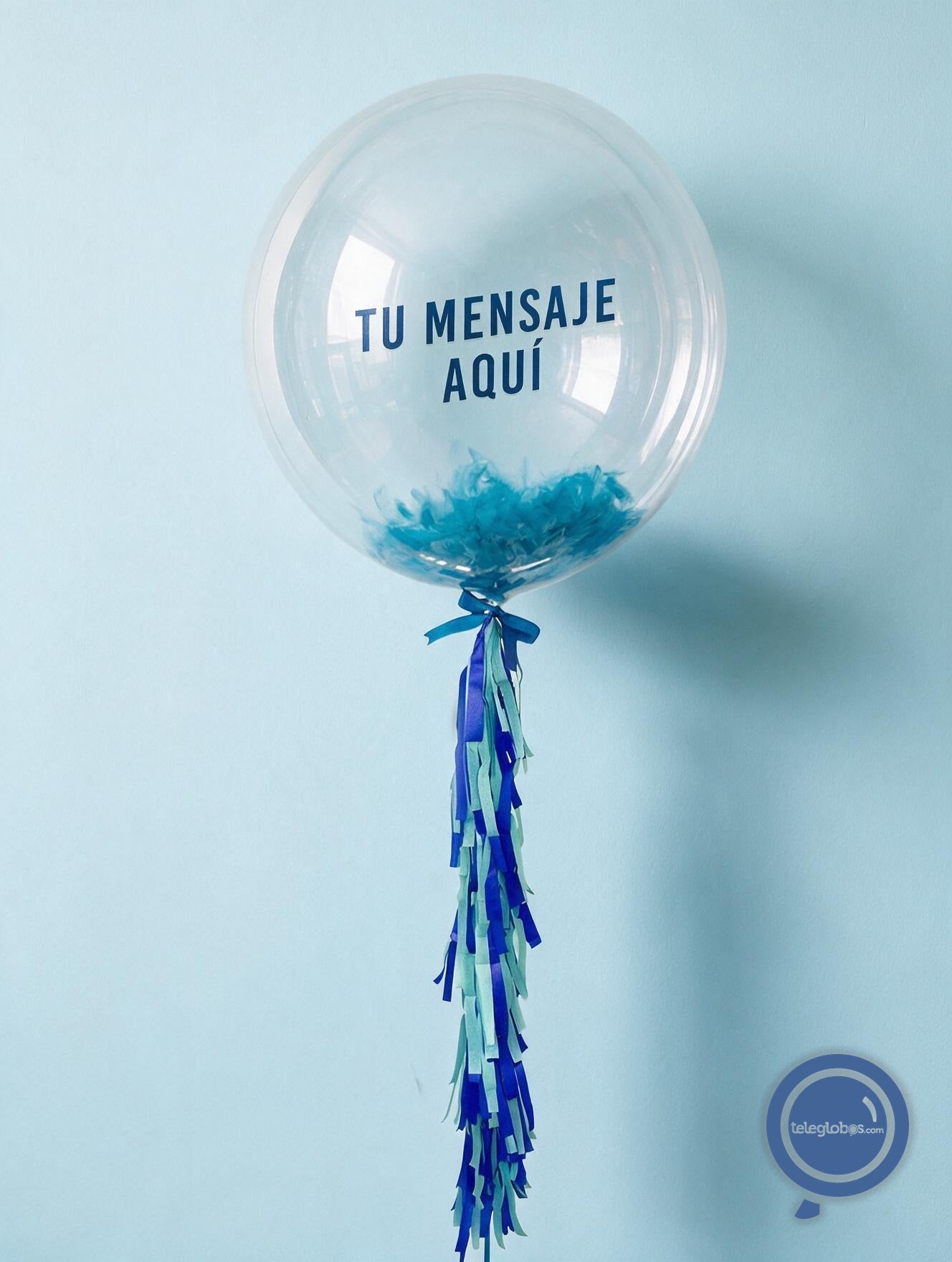 Burbuja con helio personalizada Bienvenido Angelito