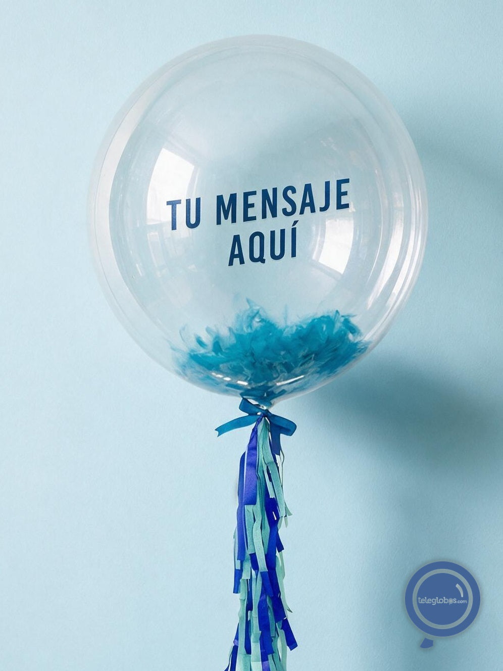 Burbuja con helio personalizada Bienvenido Angelito