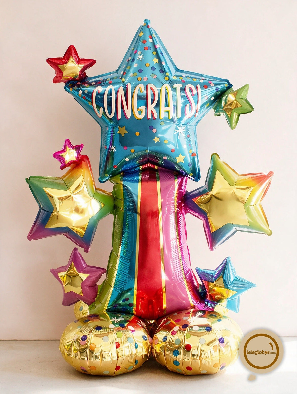 Globo Metálico Airloonz Junior de 36" - Congrats Colorful Star