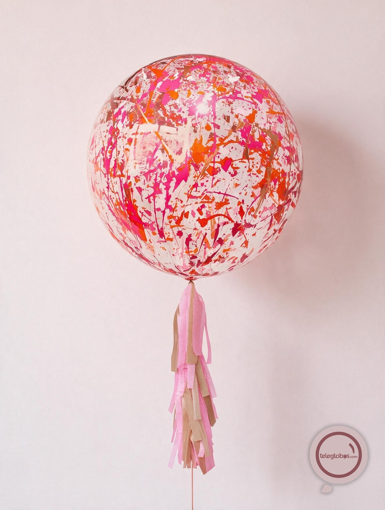 Globo Burbuja de 24 con Pintura Naranja, Rosa, Fucsia y Dorado