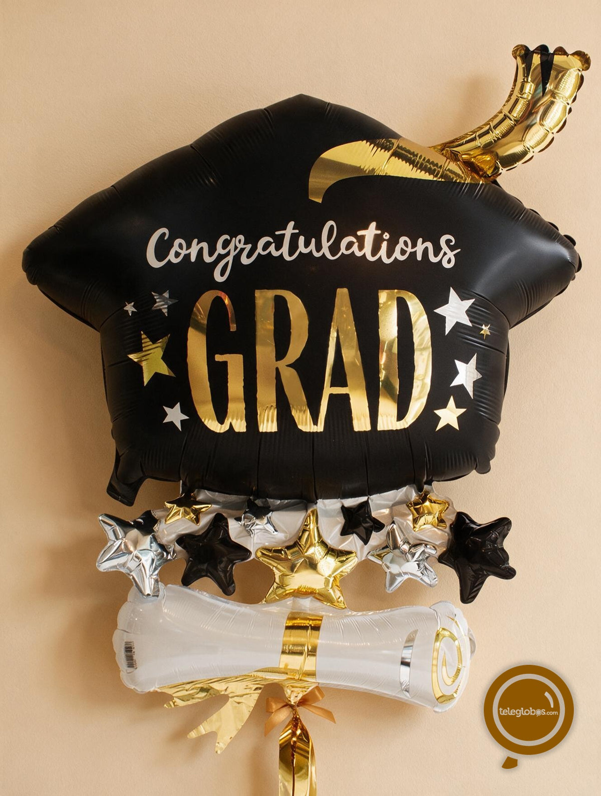 Globo Metálico Super Shape de 25" - Diploma Congrats Grad