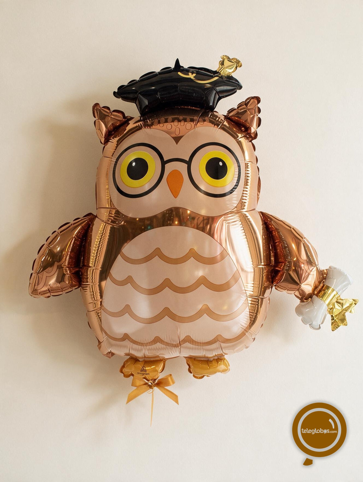 Globo Metálico Super Shape de 28" - Graduate Wise Owl (Búho graduado)